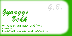 gyorgyi bekk business card